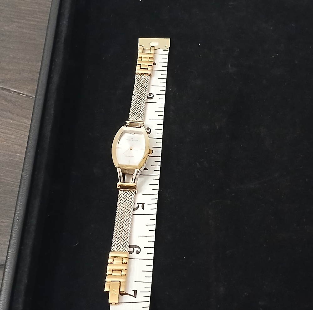 Anne Klein Gold-Tone Mesh Bracelet WatchVintage 90's Classic Diamond - Picture 10 of 12